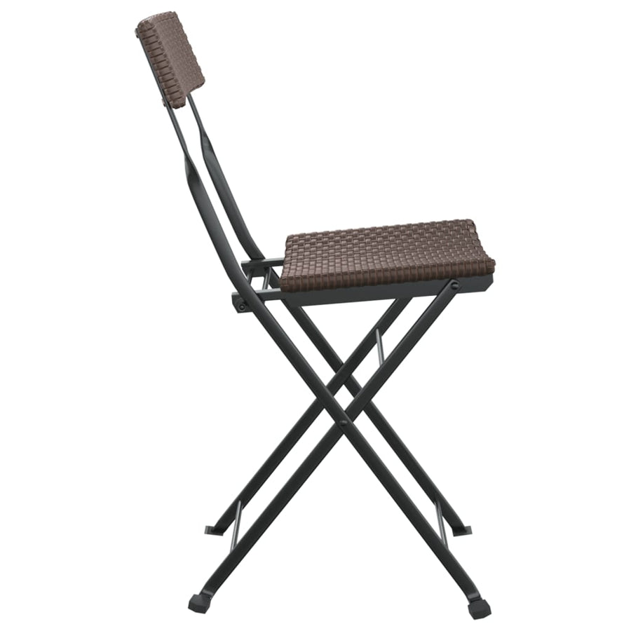 Bistrostoelen Inklapbaar Poly Rattan En Staal 4 Bruin