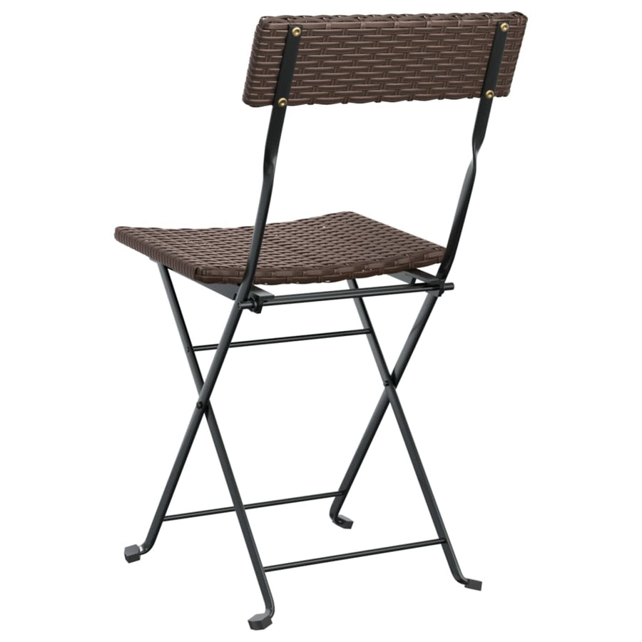 Bistrostoelen Inklapbaar Poly Rattan En Staal 4 Bruin