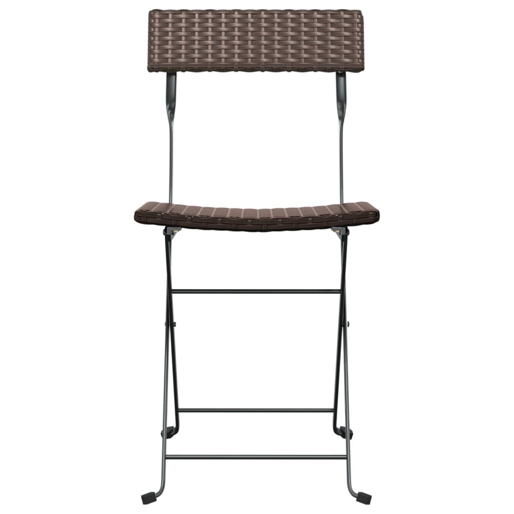 Bistrostoelen Inklapbaar Poly Rattan En Staal 6 Bruin