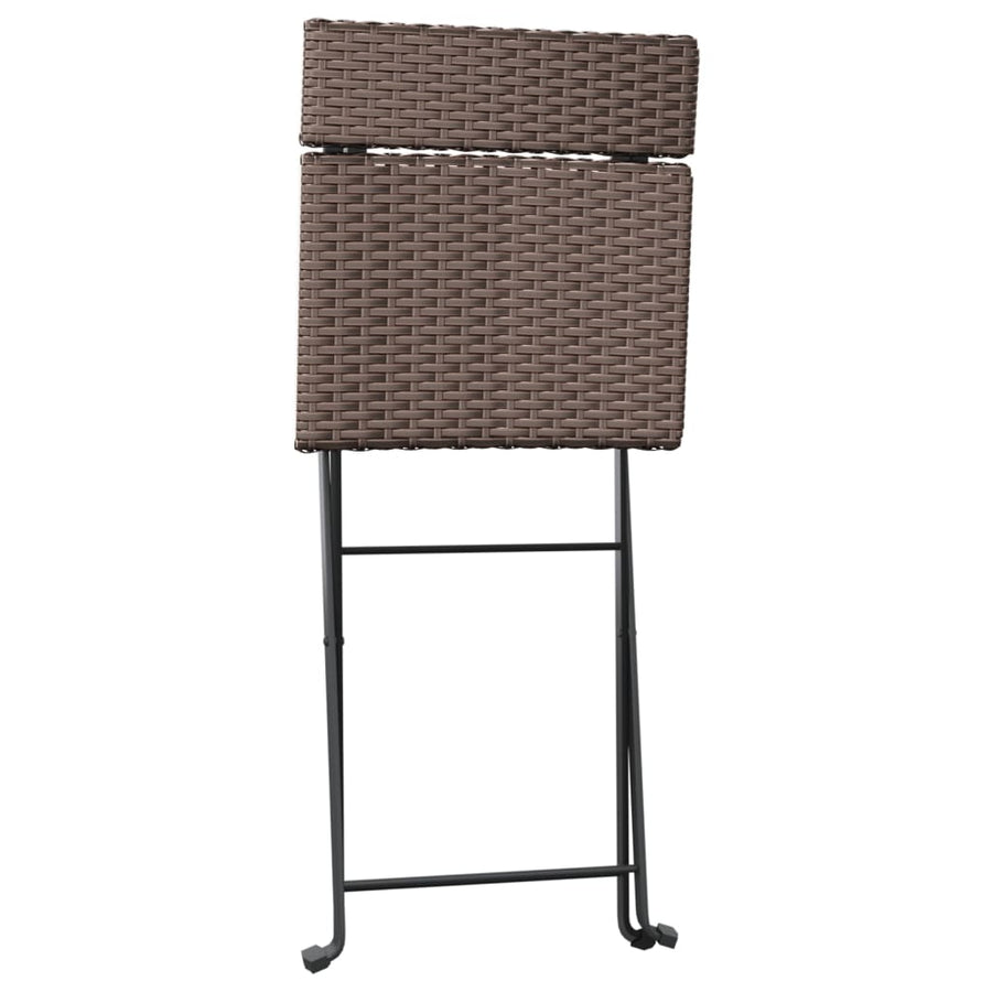 Bistrostoelen Inklapbaar Poly Rattan En Staal 6 Bruin