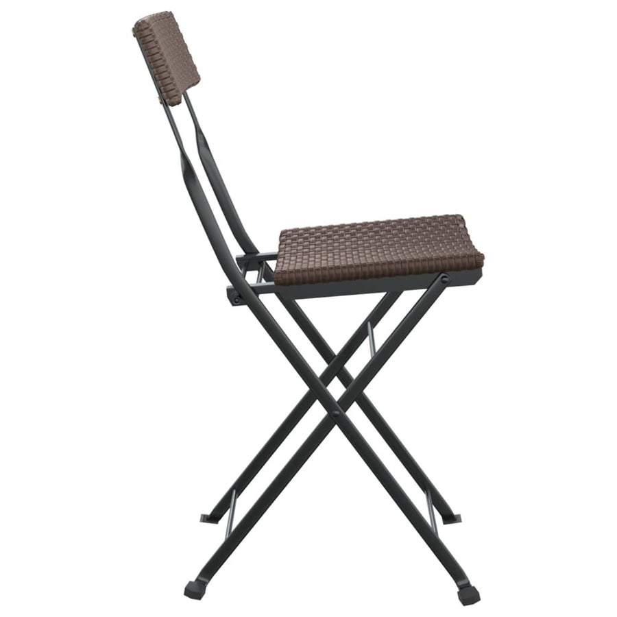 Bistrostoelen Inklapbaar Poly Rattan En Staal 6 Bruin