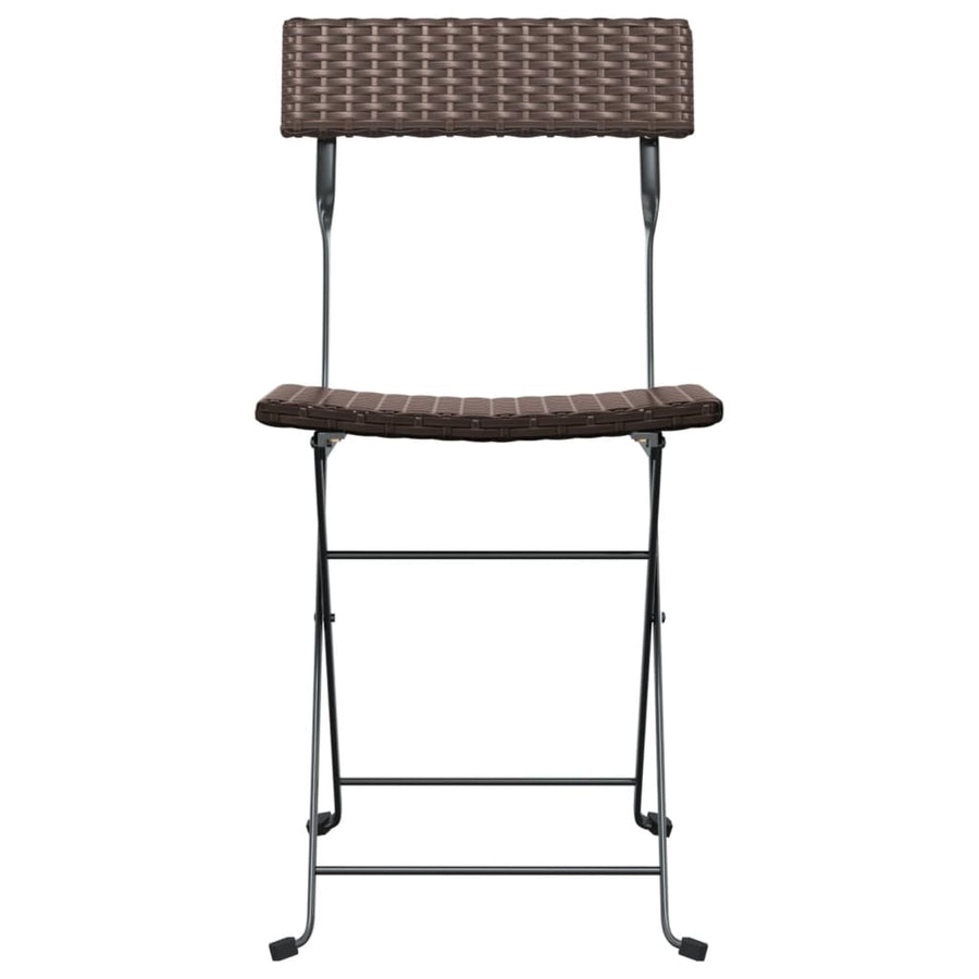 Bistrostoelen Inklapbaar Poly Rattan En Staal 8 Bruin