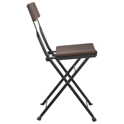 Bistrostoelen Inklapbaar Poly Rattan En Staal 8 Bruin