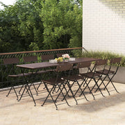 Bistrostoelen 8 st inklapbaar poly rattan bruin
