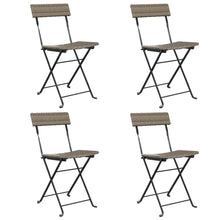 Bistrostoelen Inklapbaar Poly Rattan En Staal 4 Grijs