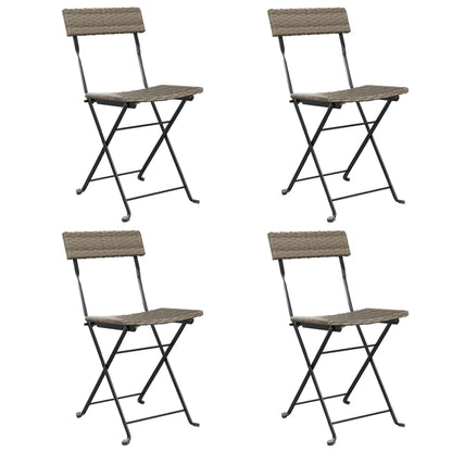 Bistrostoelen Inklapbaar Poly Rattan En Staal 4 Grijs