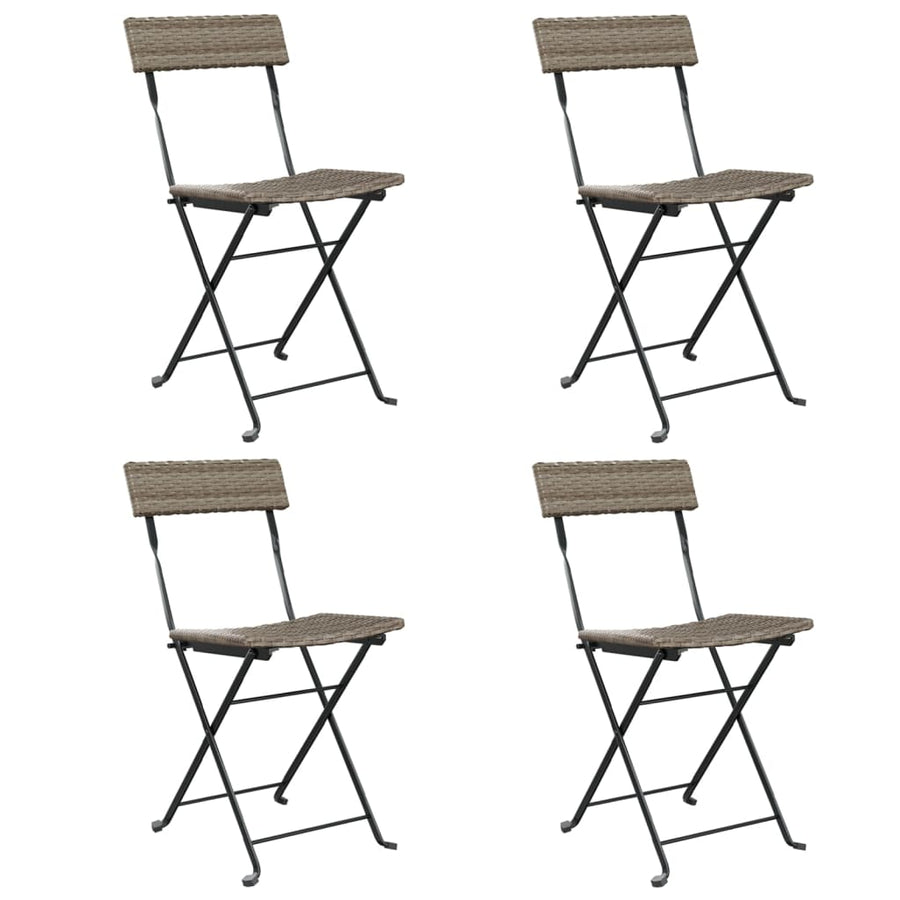 Bistrostoelen Inklapbaar Poly Rattan En Staal 4 Grijs