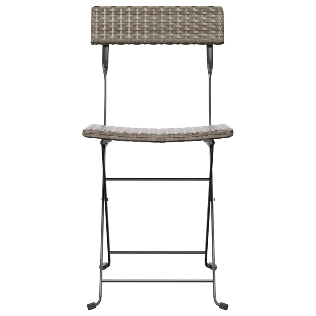 Bistrostoelen Inklapbaar Poly Rattan En Staal 4 Grijs