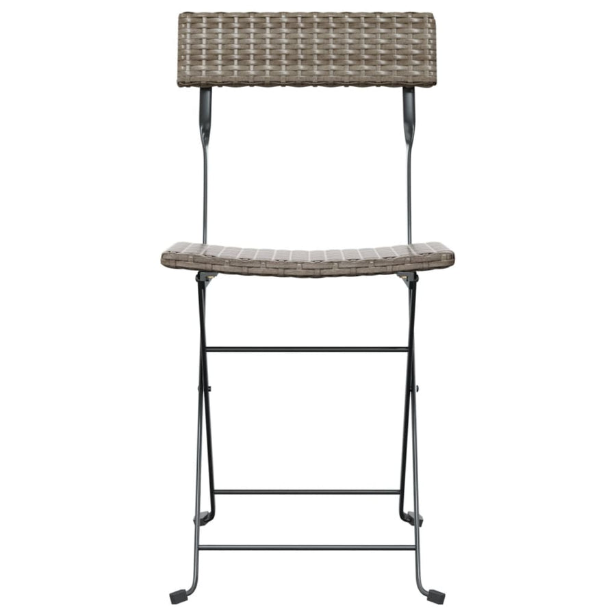 Bistrostoelen Inklapbaar Poly Rattan En Staal 4 Grijs