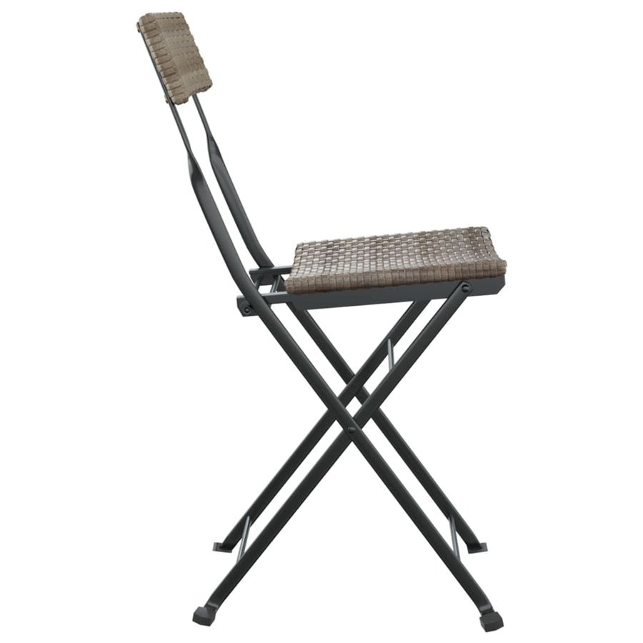 Bistrostoelen Inklapbaar Poly Rattan En Staal 4 Grijs