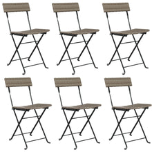 Bistrostoelen Inklapbaar Poly Rattan En Staal 6 Grijs