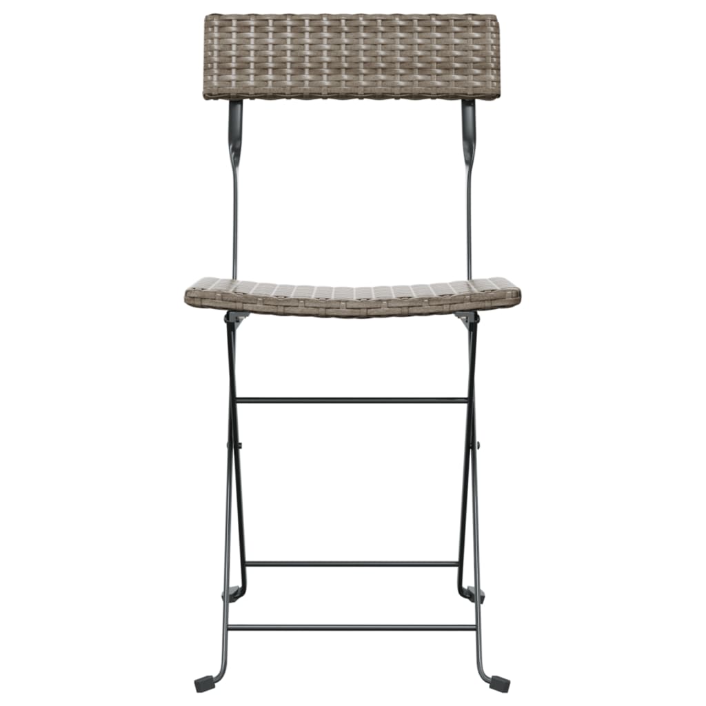 Bistrostoelen Inklapbaar Poly Rattan En Staal 6 Grijs