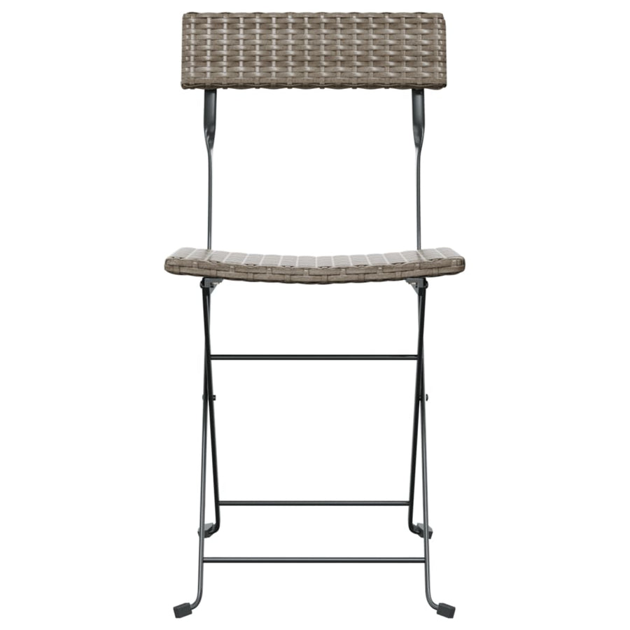 Bistrostoelen Inklapbaar Poly Rattan En Staal 6 Grijs