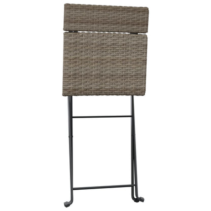 Bistrostoelen Inklapbaar Poly Rattan En Staal 6 Grijs