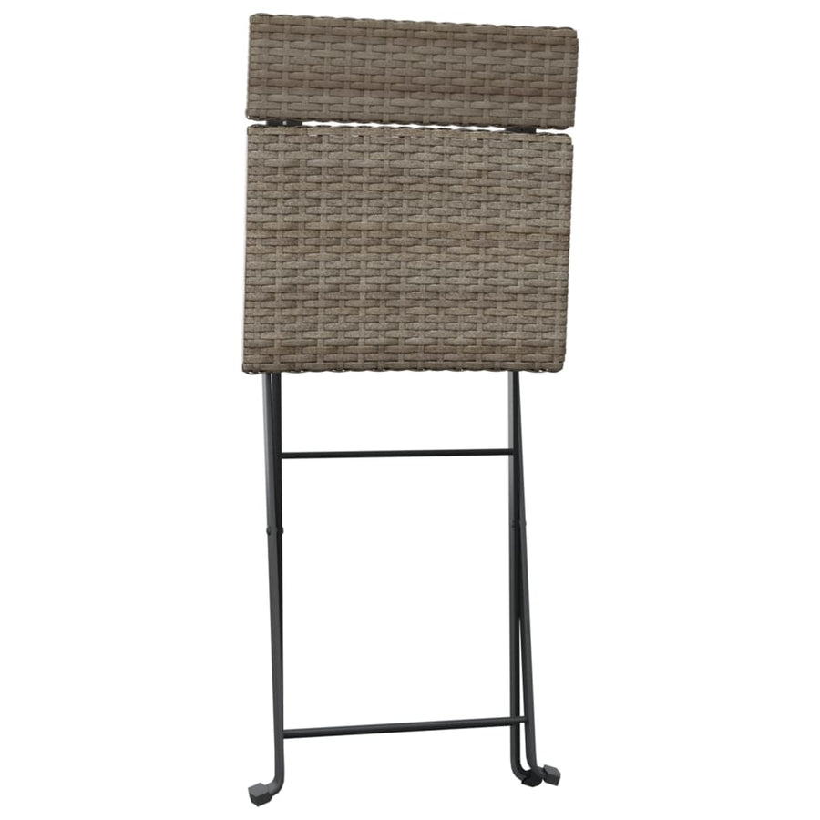 Bistrostoelen Inklapbaar Poly Rattan En Staal 6 Grijs