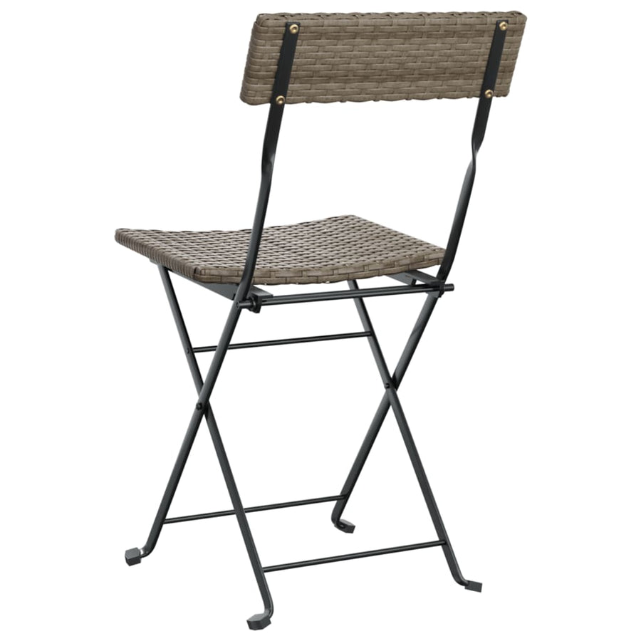 Bistrostoelen Inklapbaar Poly Rattan En Staal 6 Grijs