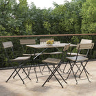 Bistro Chairs 6 pcs Foldable Poly Rattan and Steel Grey