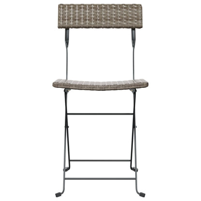 Bistrostoelen Inklapbaar Poly Rattan En Staal 8 Grijs
