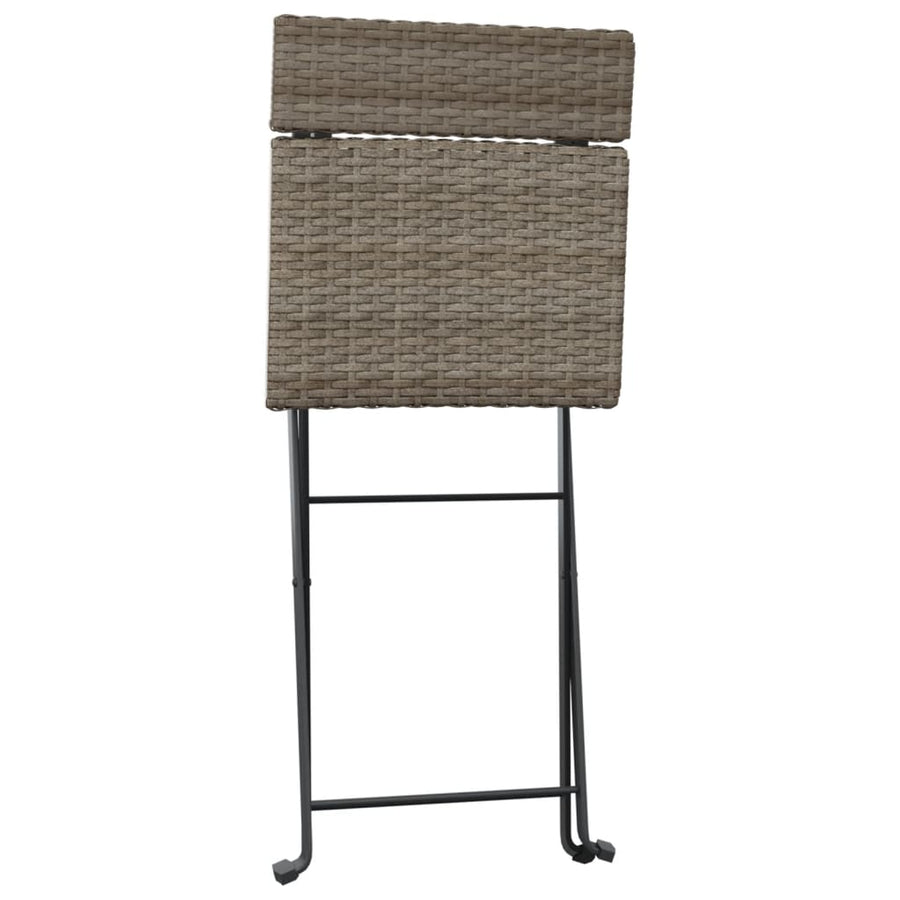 Bistrostoelen Inklapbaar Poly Rattan En Staal 8 Grijs