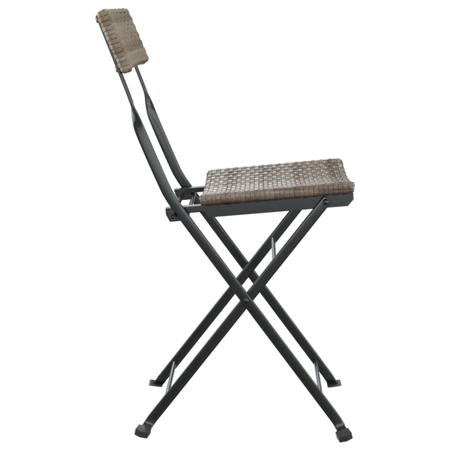 Bistrostoelen Inklapbaar Poly Rattan En Staal 8 Grijs