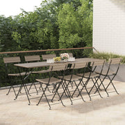 Bistrostoelen 8 st grijs poly rattan staal inklapbaar