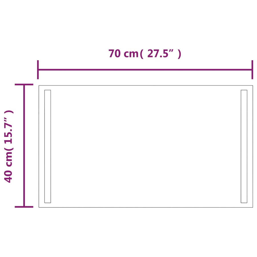 Badkamerspiegel LED 40x70 cm 40 x 70 cm