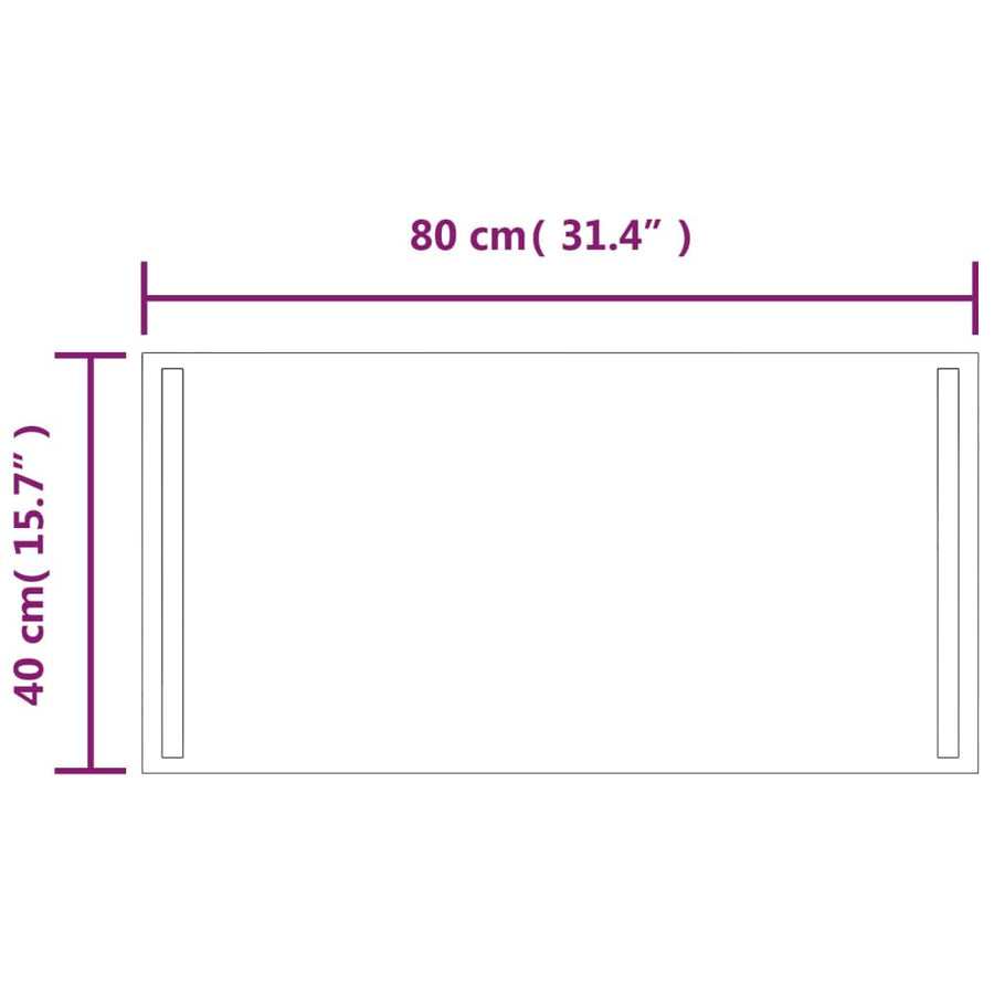 Badkamerspiegel LED 40x80 cm