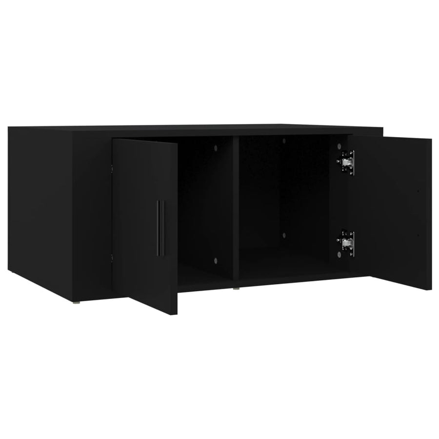 Salontafel 80X50X36 Cm Bewerkt Hout Zwart