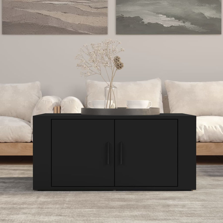 Salontafel 80X50X36 Cm Bewerkt Hout Zwart