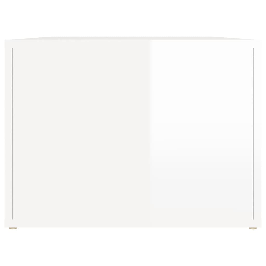 Salontafel 80X50X36 Cm Bewerkt Hout Hoogglans wit