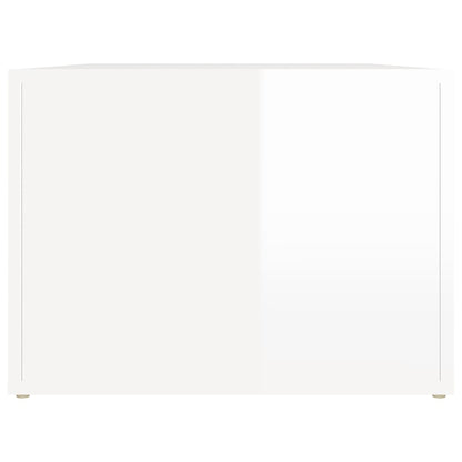 Salontafel 80X50X36 Cm Bewerkt Hout Hoogglans wit