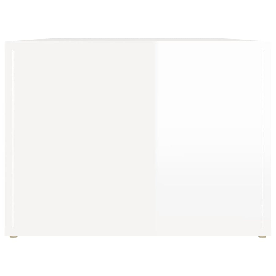 Salontafel 80X50X36 Cm Bewerkt Hout Hoogglans wit