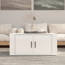 Salontafel 80X50X36 Cm Bewerkt Hout Hoogglans wit