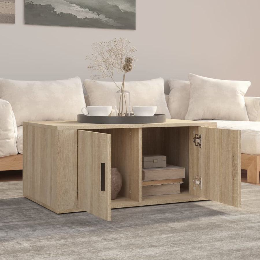 Salontafel 80X50X36 Cm Bewerkt Hout Kleurig Sonoma eiken