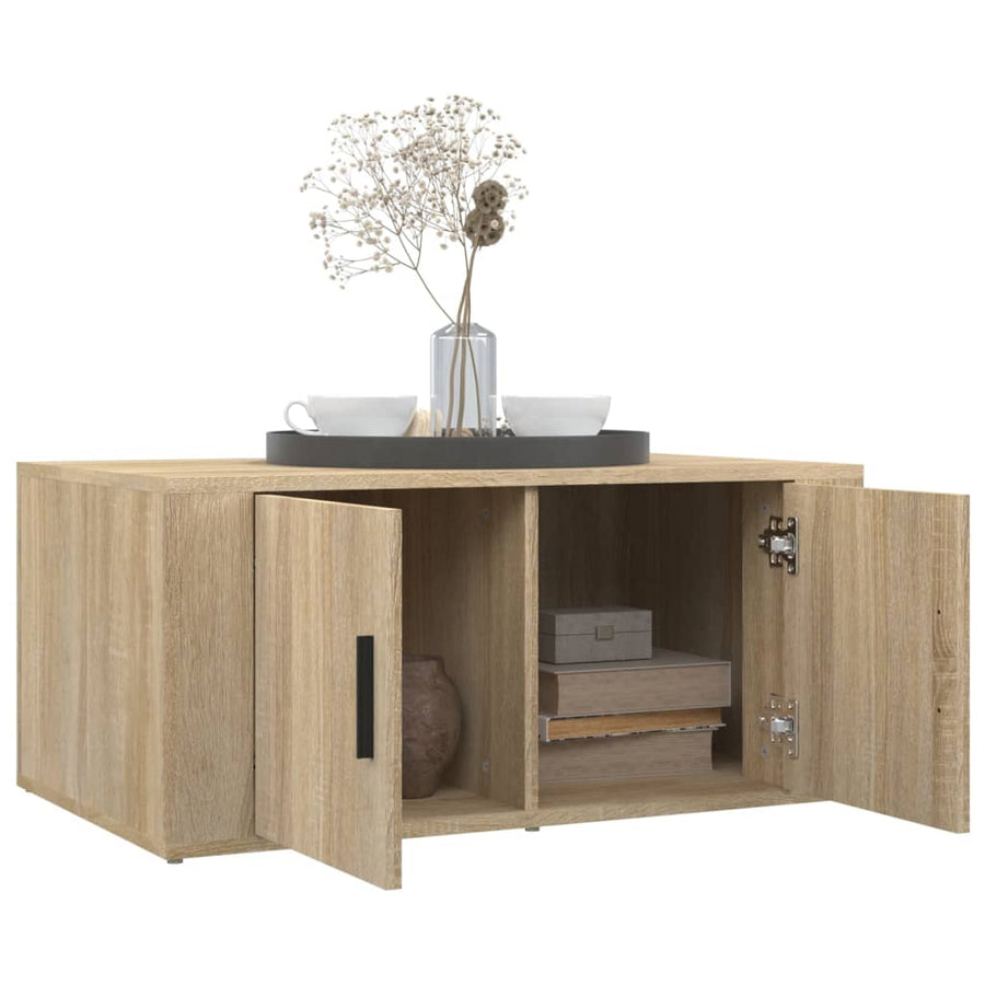 Salontafel 80X50X36 Cm Bewerkt Hout Kleurig Sonoma eiken