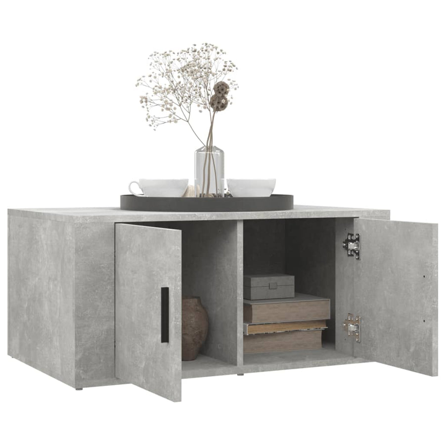 Salontafel 80X50X36 Cm Bewerkt Hout Betongrijs