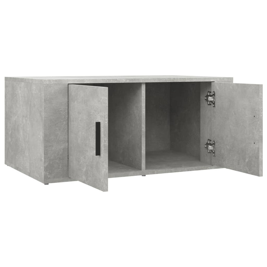 Salontafel 80X50X36 Cm Bewerkt Hout Betongrijs