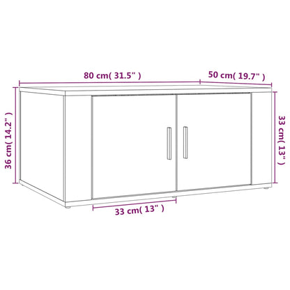 Salontafel 80X50X36 Cm Bewerkt Hout Betongrijs
