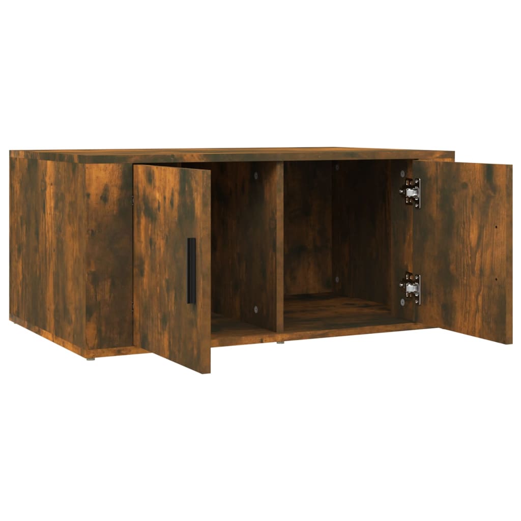 Salontafel 80X50X36 Cm Bewerkt Hout Kleurig Gerookt eiken
