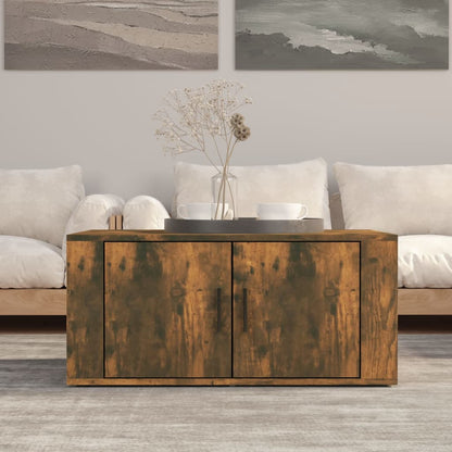 Salontafel 80X50X36 Cm Bewerkt Hout Kleurig Gerookt eiken