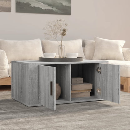 Salontafel 80X50X36 Cm Bewerkt Hout Grijs Sonoma Eikenkleurig