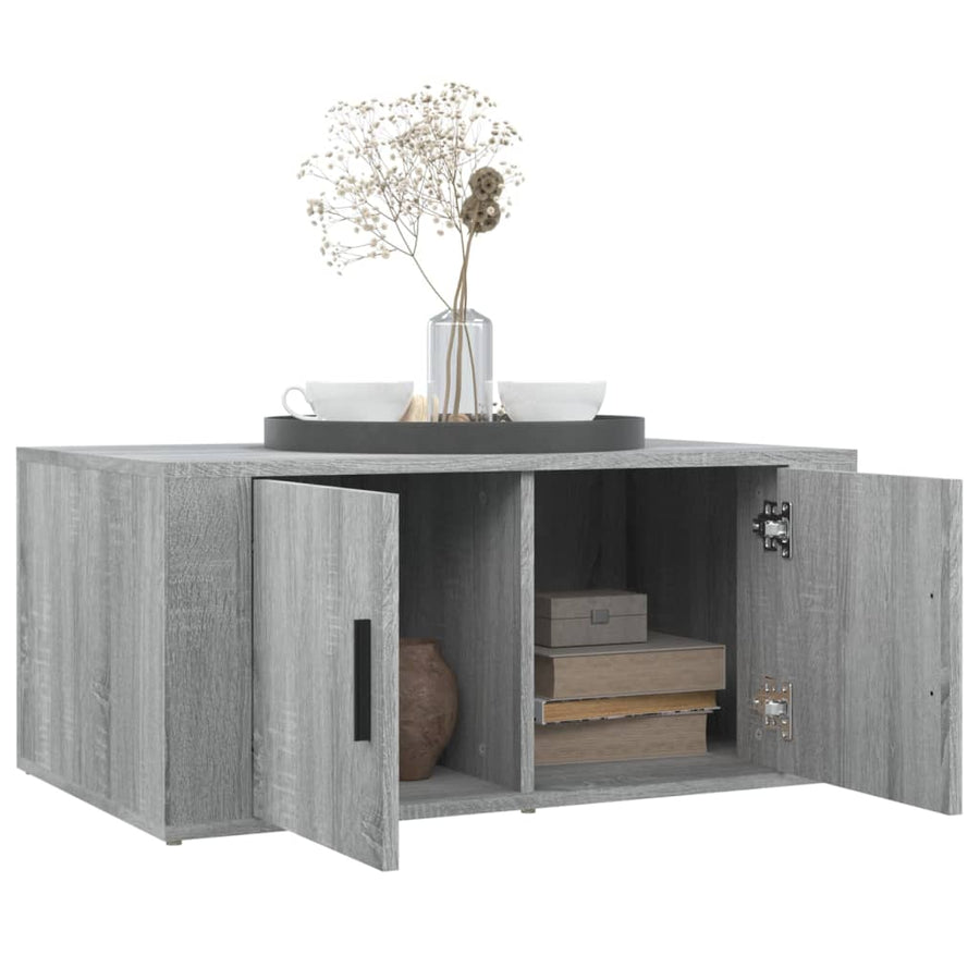 Salontafel 80X50X36 Cm Bewerkt Hout Grijs Sonoma Eikenkleurig