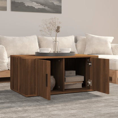 Salontafel 80X50X36 Cm Bewerkt Hout Bruin Eikenkleur
