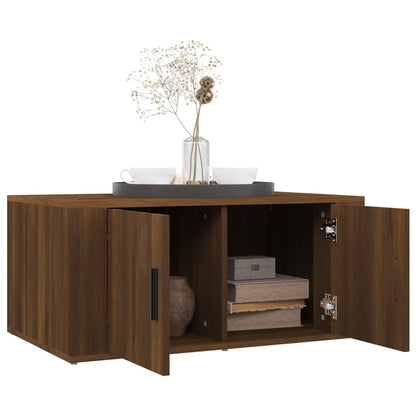 Salontafel 80X50X36 Cm Bewerkt Hout Bruin Eikenkleur