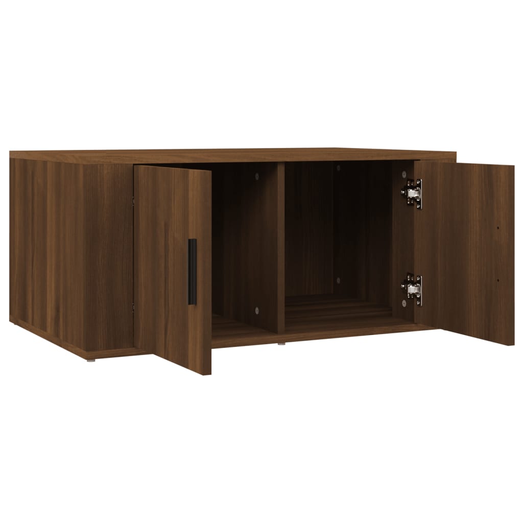 Salontafel 80X50X36 Cm Bewerkt Hout Bruin Eikenkleur