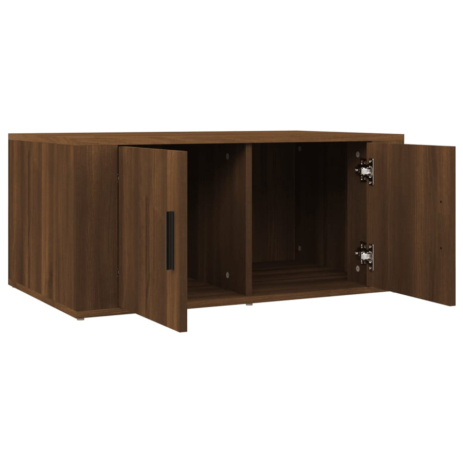 Salontafel 80X50X36 Cm Bewerkt Hout Bruin Eikenkleur