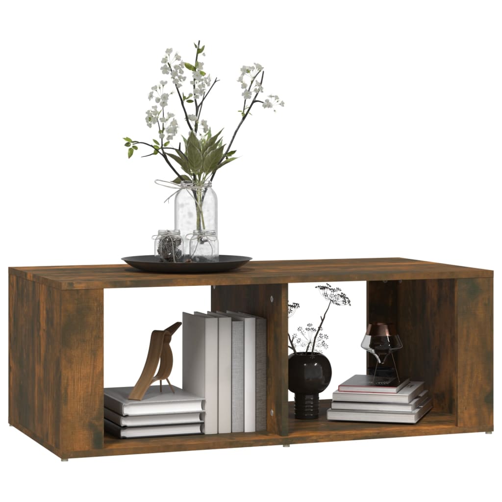 Salontafel 100X50X36 Cm Bewerkt Hout Gerookt Eikenkleurig