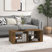 Salontafel 100x50x36 cm bewerkt hout gerookt eiken