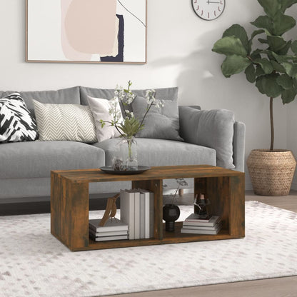 Salontafel 100X50X36 Cm Bewerkt Hout Gerookt Eikenkleurig