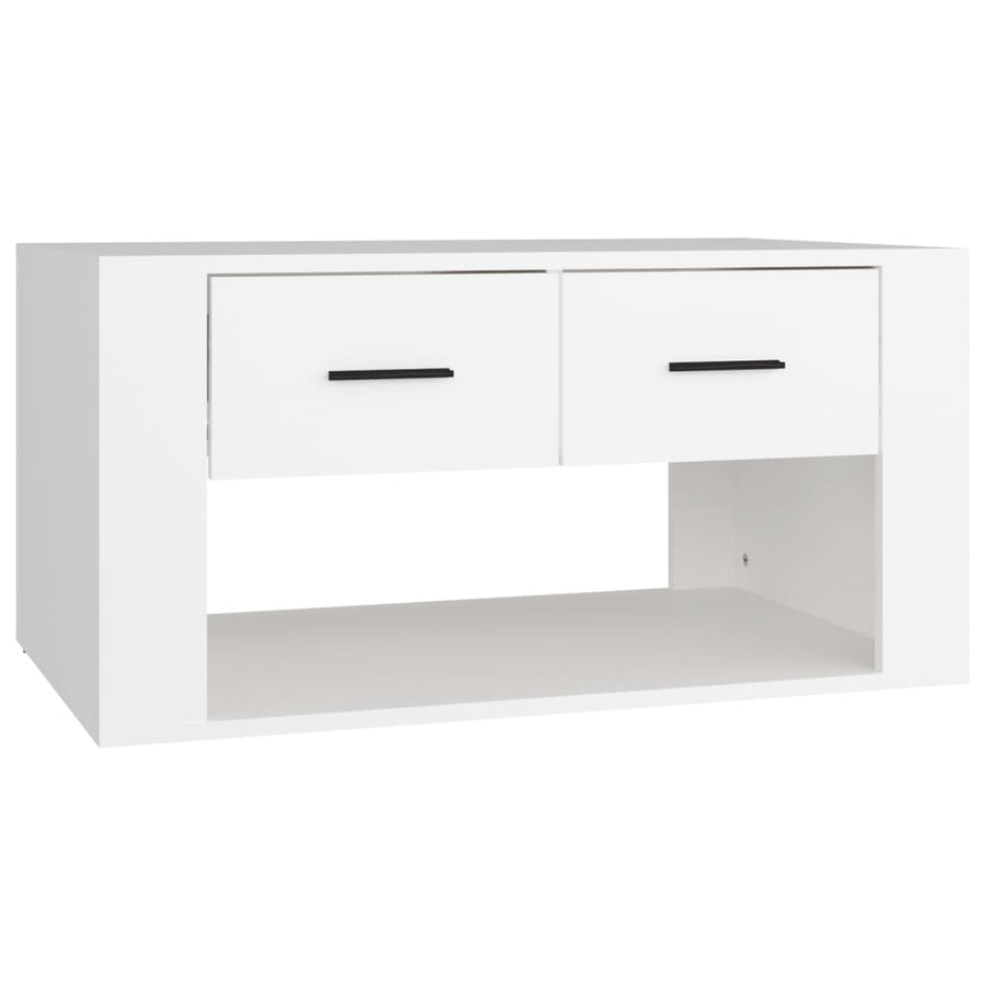 Salontafel 80X50X40 Cm Bewerkt Hout Wit